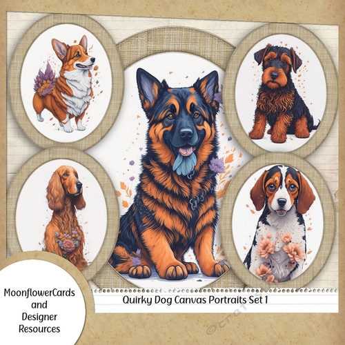 Quirky Canvas Pet Portraits Set 1