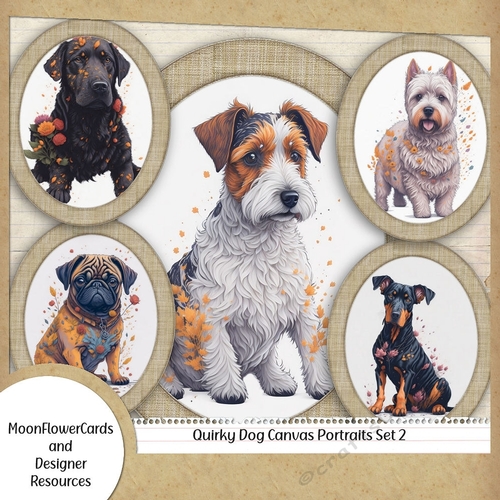 Quirky Canvas Pet Portraits Set 2