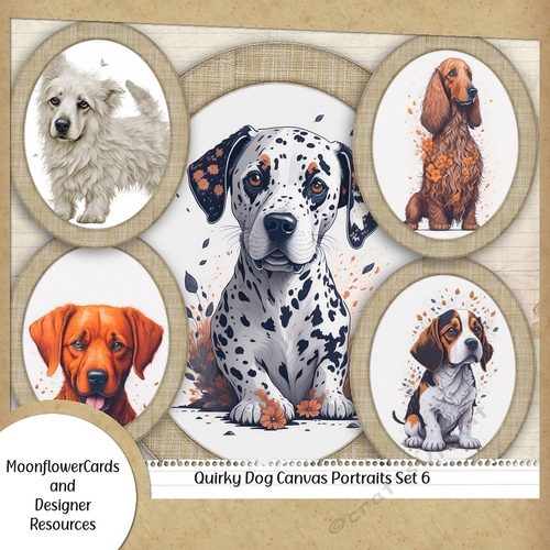 Quirky Canvas Pet Portraits Set 6