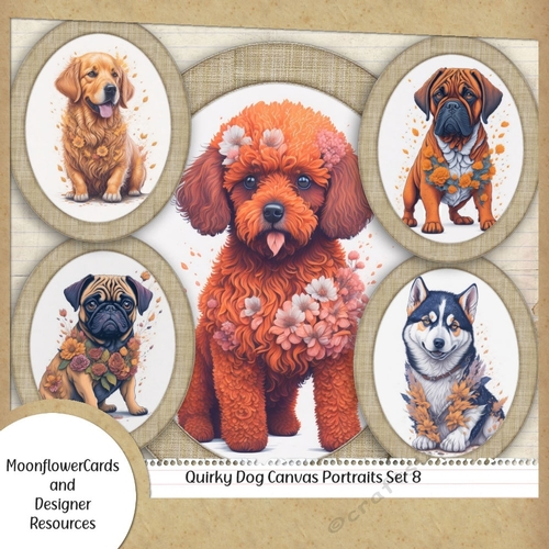 Quirky Canvas Pet Portraits Set 8