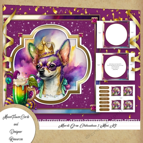 Mardi Gras Chihuahua  1 Mini Kit