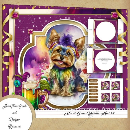 Mardi Gras Yorkie Mini kit