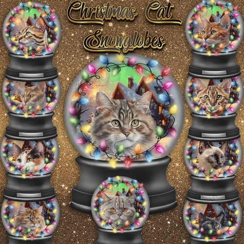 Christmas Cat Snowglobes