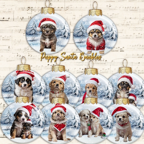 Puppy Santa Baubles 