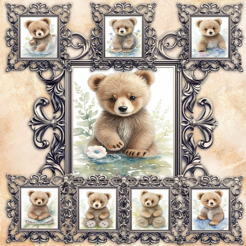 Cute Watercolour Bear Bundle