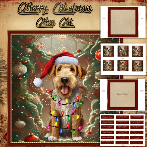 Merry Woofmas Mini Kit Airedale Terrier