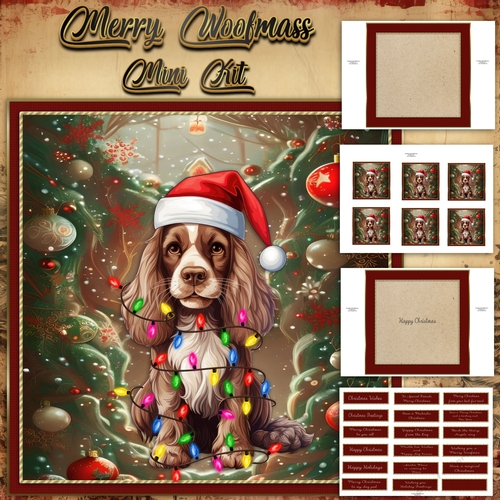 Merry Woofmas Mini Kit American  cocker spaniel