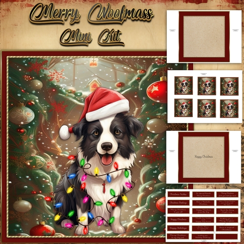 Merry Woofmas Mini Kit Border collie