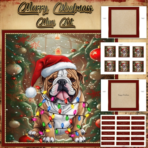 Merry Woofmas Mini Kit Bulldog