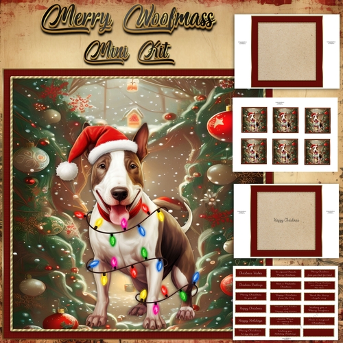 Merry Woofmas Mini Kit Bull terrier