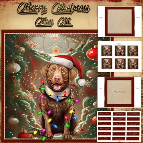 Merry Woofmas Mini Kit Chesapeake bay retriever