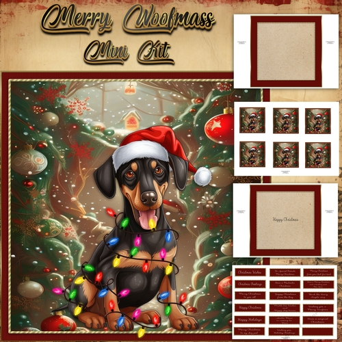 Merry Woofmas Mini Kit Doberman