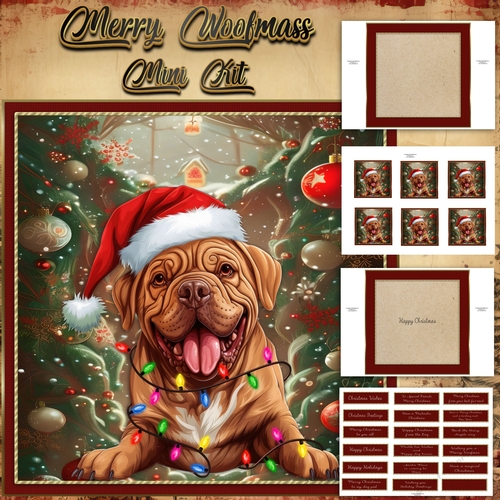 Merry Woofmas Mini Kit Dogue de Bordeaux