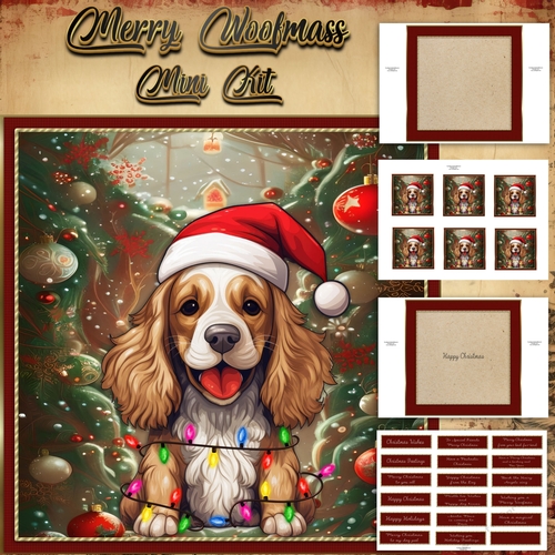 Merry Woofmas Mini Kit English cocker spaniel