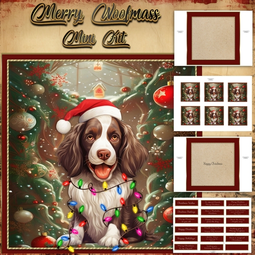 Merry Woofmas Mini Kit English springer spaniel
