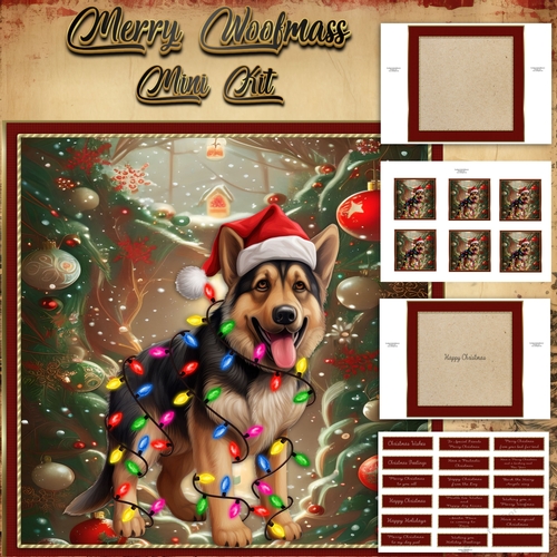 Merry Woofmas Mini Kit German shepherd