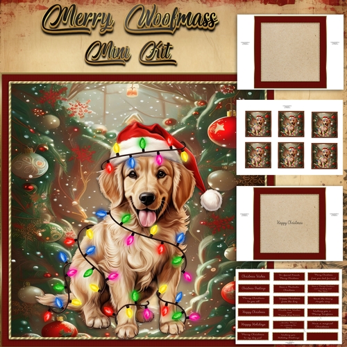 Merry Woofmas Mini Kit Golden Retriever