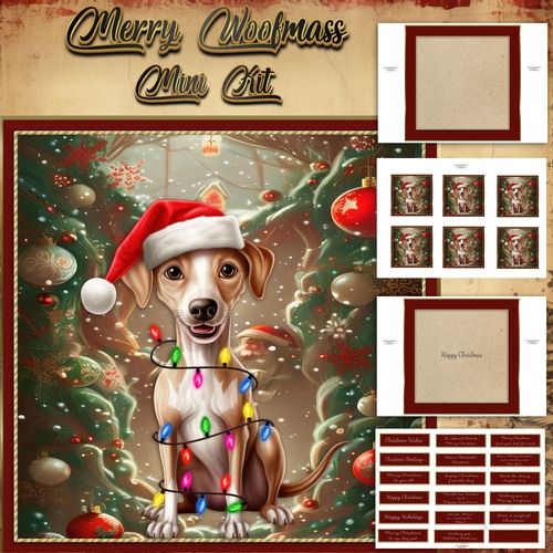Merry Woofmas Mini Kit Italian Greyhound