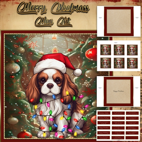 Merry Woofmas Mini Kit King charles spaniel