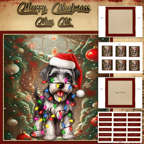 Merry Woofmas Mini Kit Miniature Schnauzer
