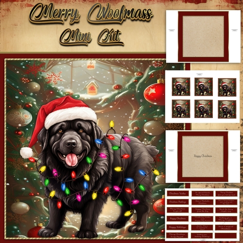 Merry Woofmas Mini Kit Newfoundland