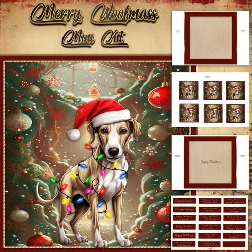 Merry Woofmas Mini Kit Whippet