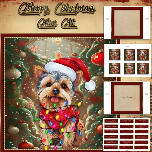 Merry Woofmas Mini Kit Yorkshire Terrier