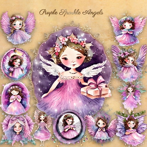 Purple Sparkle Angels
