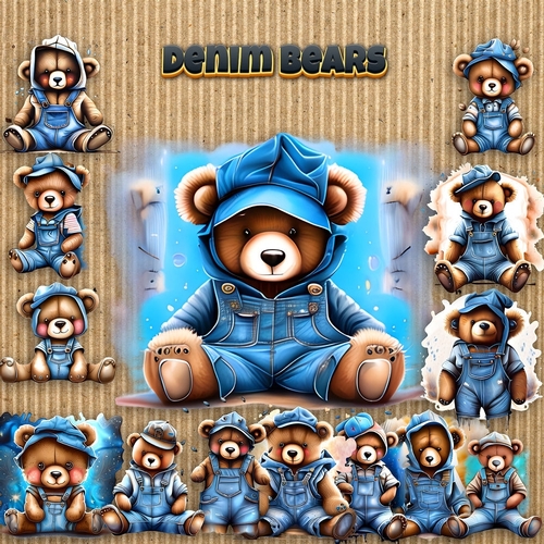 Denim Teddy Bears