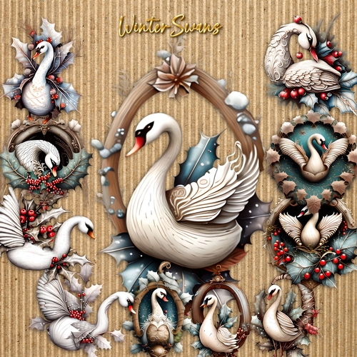 Christmas  Swans
