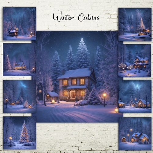 Pink Whimsical Winter Cottages 3