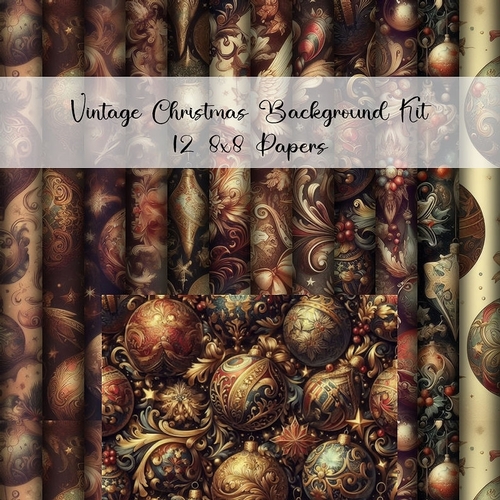 Christmas Vintage Background kit 