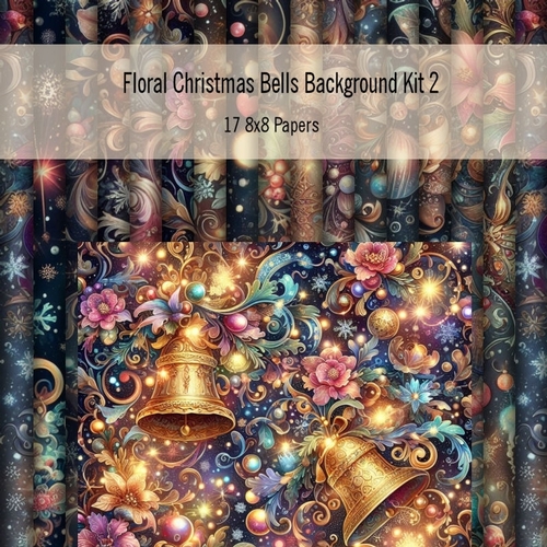 Floral Christmas Bells   Background Kit 2