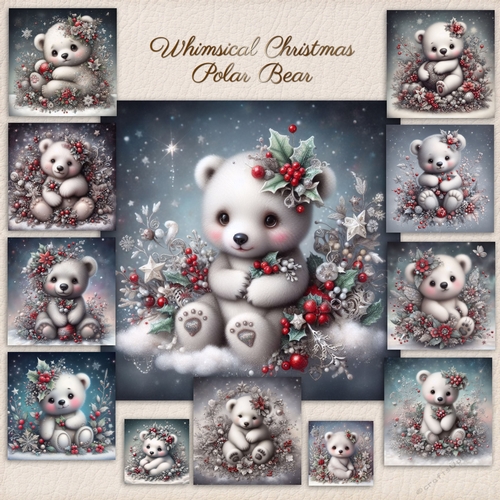 Whimsical Christmas Polar Bear