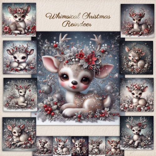 Whimsical Christmas Reindeer 