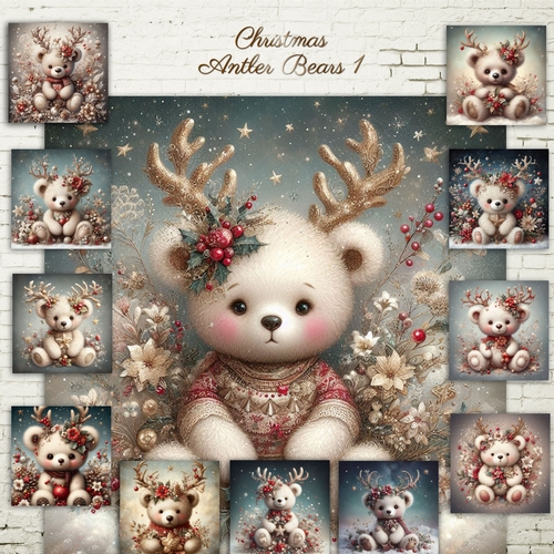 Christmas Antler Teddy 1