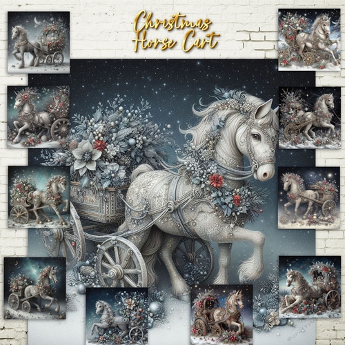 Christmas Horse and Cart