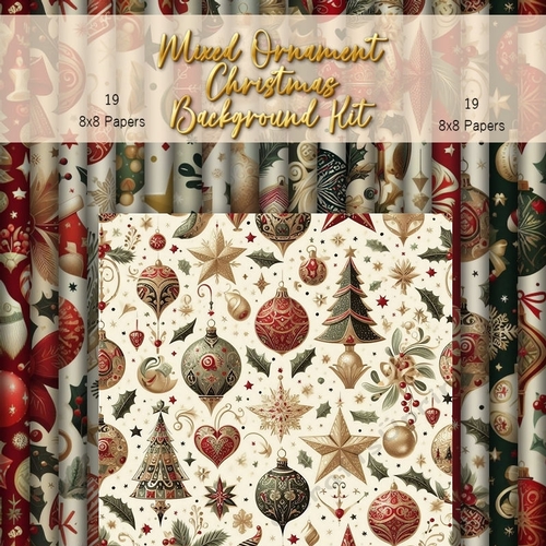 Mixed Christmas Ornament Background Kit 