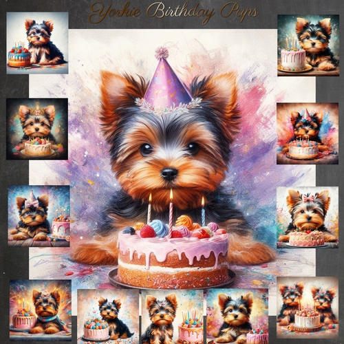 Yorkie Birthday pups