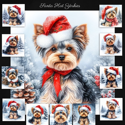 Santa Hat Yorkies