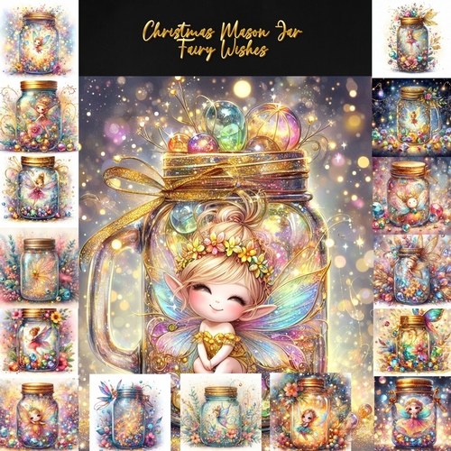 Christmas Mason Jar fairy Wishes