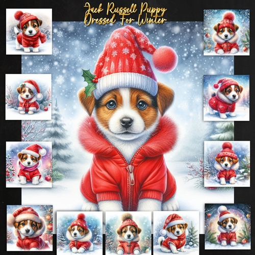 Jack Russell Puppy Dressed For Winter