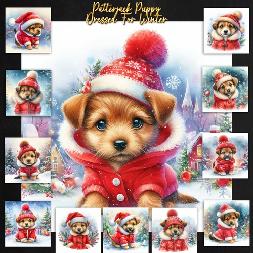 Patterjack Puppy Dressed For Winter