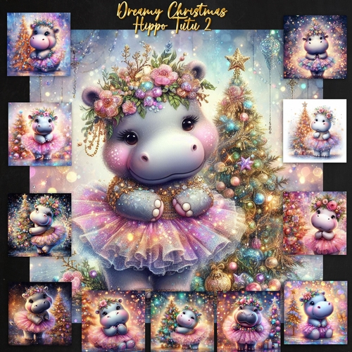 Dreamy Christmas Hippo Tutu 2
