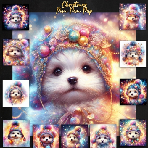 Christmas Pom Pom Pup