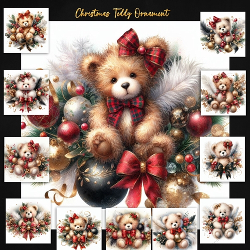 Christmas Teddy Ornament 