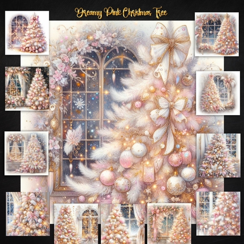 Dreamy Pink  Christmas Trees