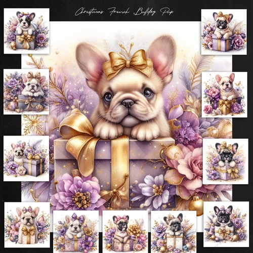Christmas French Bulldog Pup