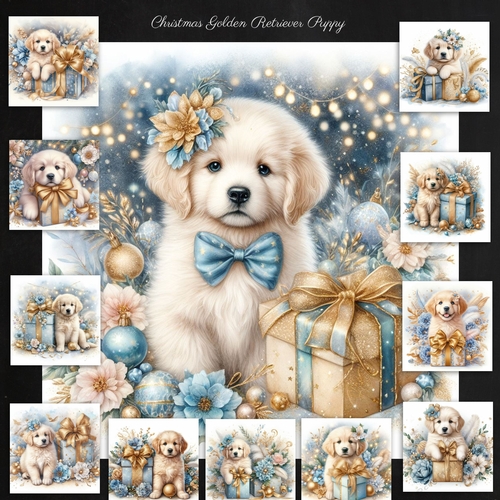 Christmas Golden Retriever Pup