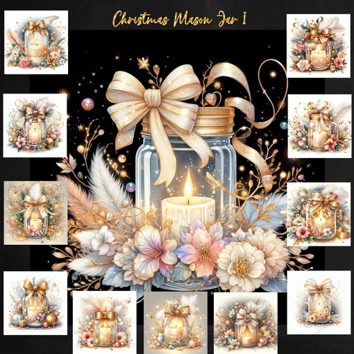 Christmas Mason Jar Candle 1